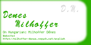 denes milhoffer business card