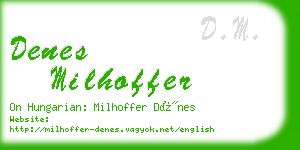 denes milhoffer business card